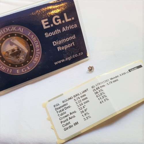 **Less 50%** Discounted - A superb 0.65ct Round Brilliant cut diamond w/ the EGL South Africa report