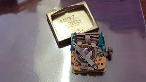 An awesome vintage "Bulova Accutron" ladies gold plated wrist watch with a leather strap