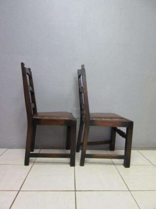 Two stunning solid Teak ladder back dining chairs, great occasional chairs - bid/chair - RS17Sale