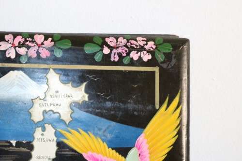 **RS17** A stunning Oriental black picture/ photo album with beautiful traditional art on the front