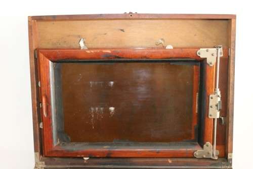 An awesome antique (c1930) "Ellams Duplicators" mimeograph in a cabinet with the original roller
