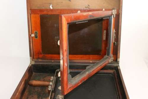 An awesome antique (c1930) "Ellams Duplicators" mimeograph in a cabinet with the original roller