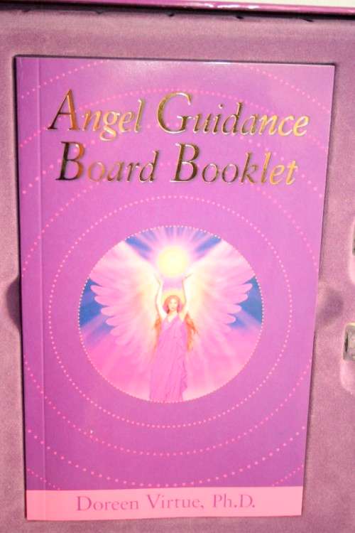 A boxed "Angel Guidance Board" by Doreen Virtue including folding board,crystal dice and booklet