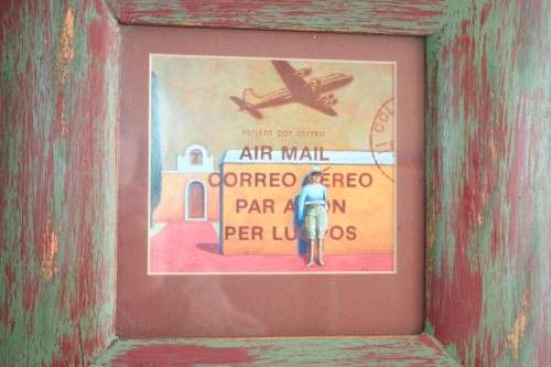 Gorgeous & unusual Postal - Per Airmail envelope & stamp framed print in lovely condition - RS17Sale