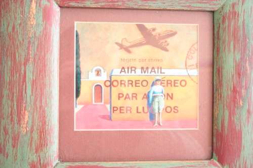Gorgeous & unusual Postal - Per Airmail envelope & stamp framed print in lovely condition - RS17Sale