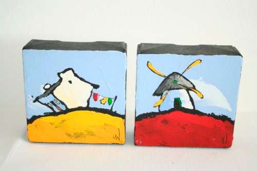 A pair of stunning and very vibrant original signed oil on canvas paintings by artist Claire Walker