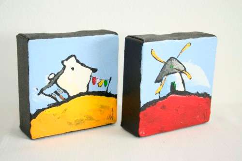 A pair of stunning and very vibrant original signed oil on canvas paintings by artist Claire Walker