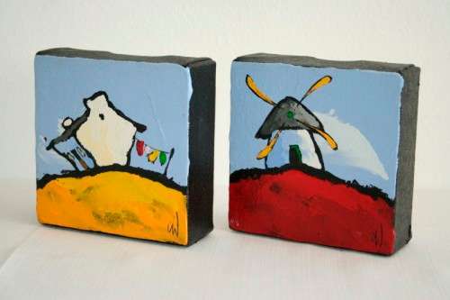 A pair of stunning and very vibrant original signed oil on canvas paintings by artist Claire Walker