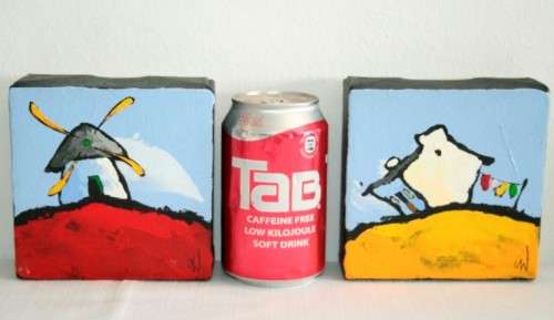 A pair of stunning and very vibrant original signed oil on canvas paintings by artist Claire Walker