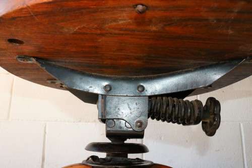 Superb antique English oak swivel "Firehouse" captains chair in very good condition - stunning!