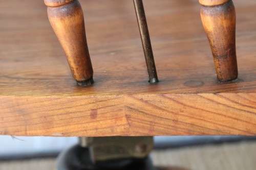 Superb antique English oak swivel "Firehouse" captains chair in very good condition - stunning!