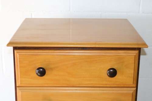 A fantastic tall solid yellowwood and imbuia "tallboy" chest of drawers in stunning condition