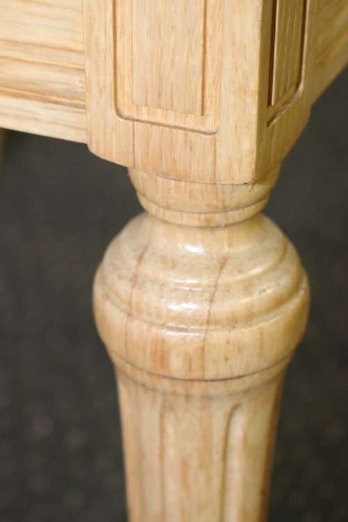 Two wonderful Oak side tables with removable glass tops and fluted carved legs - price/table