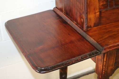 A spectacular 19th Century antique Oak drop-leaf, fall-top "plantation desk" with turned legs - WOW!