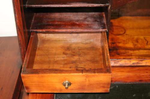 A spectacular 19th Century antique Oak drop-leaf, fall-top "plantation desk" with turned legs - WOW!