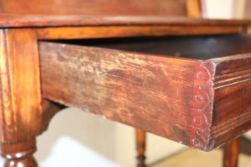 A spectacular 19th Century antique Oak drop-leaf, fall-top "plantation desk" with turned legs - WOW!