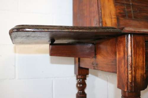 A spectacular 19th Century antique Oak drop-leaf, fall-top "plantation desk" with turned legs - WOW!