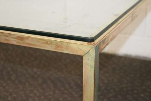A stunning size brass and glass top coffee table - stunning in a retro lounge or entrance - RS17Sale
