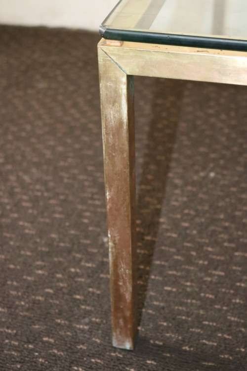 A stunning size brass and glass top coffee table - stunning in a retro lounge or entrance - RS17Sale