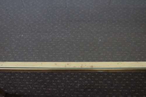 A stunning size brass and glass top coffee table - stunning in a retro lounge or entrance - RS17Sale