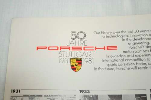 A very rare Porsche "50 Jahre (years) Porsche Stuttgart 1931 - 1981" magazine in fabulous condition
