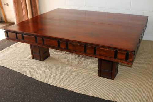 An extraordinary LARGE and striking centre coffee table with carved sides and legs - stunning!