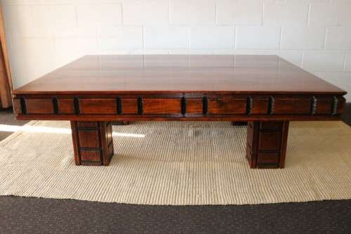 An extraordinary LARGE and striking centre coffee table with carved sides and legs - stunning!