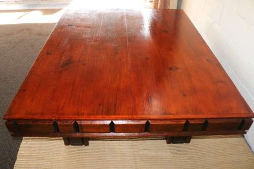 An extraordinary LARGE and striking centre coffee table with carved sides and legs - stunning!