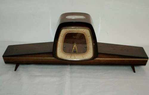 An incredibly vintage German "Urgos" Westminster chime mantle clock w/ balance wheel movement RS17CL
