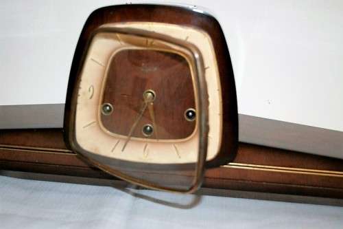 An incredibly vintage German "Urgos" Westminster chime mantle clock w/ balance wheel movement RS17CL