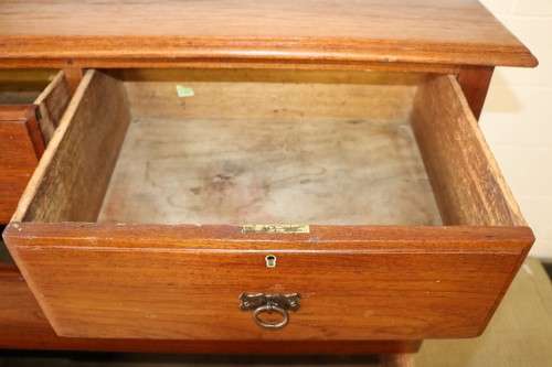 An extraordinary LARGE vintage five-drawer Teak chest of drawers with ornate handles - amazing!