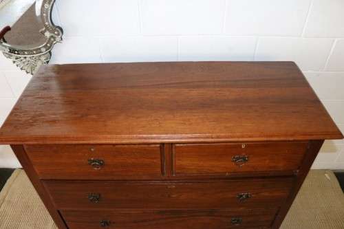 An extraordinary LARGE vintage five-drawer Teak chest of drawers with ornate handles - amazing!