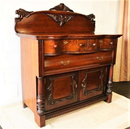A magnificent hand carved Victorian, early Art Nouveau (c1890) antique Rosewood chiffonier - WOW!!