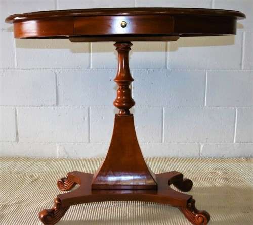 A fantastic Italian oval occasional/ sewing table with wonderful floral marquetry inlay detailing
