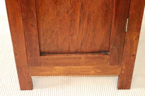 Awesome solid Teak pedestal cabinet with incredible stained glass panels and ornate handle!