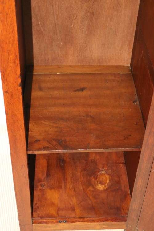Awesome solid Teak pedestal cabinet with incredible stained glass panels and ornate handle!
