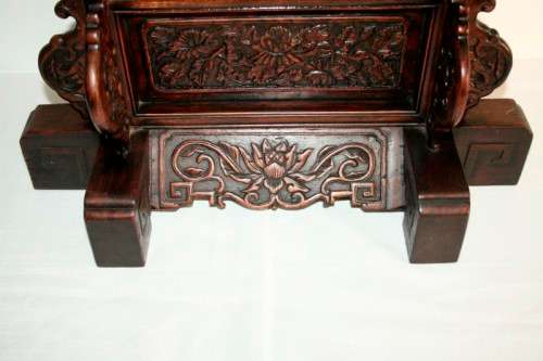A spectacular XL antique oriental hand-carved Elm-wood "Chinoiserie" dressing table mirror - RS17M