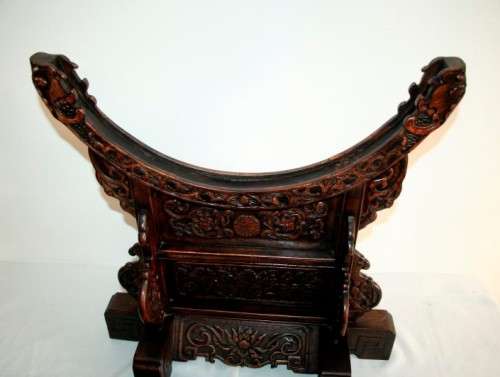 A spectacular XL antique oriental hand-carved Elm-wood "Chinoiserie" dressing table mirror - RS17M