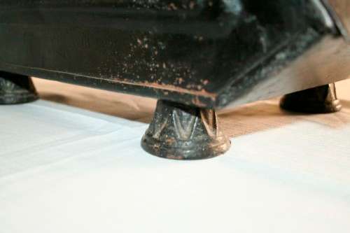 **RS17** An antique tole metal coal box w/ incredible brass embossed embellishments & a scoop