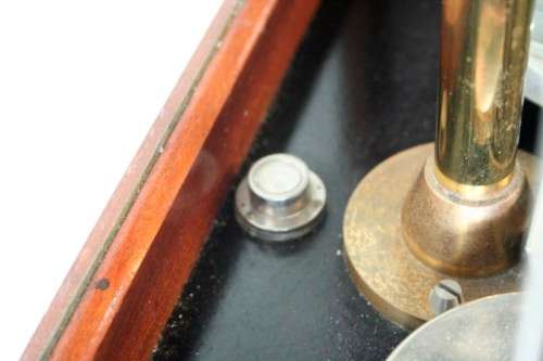 An exceptionally rare antique "Apothecary" scale in its original glass and Mahogany wood case