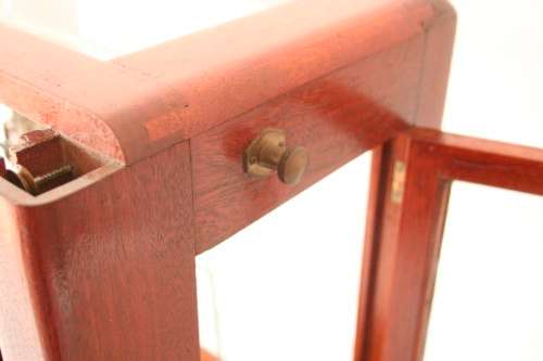An exceptionally rare antique "Apothecary" scale in its original glass and Mahogany wood case