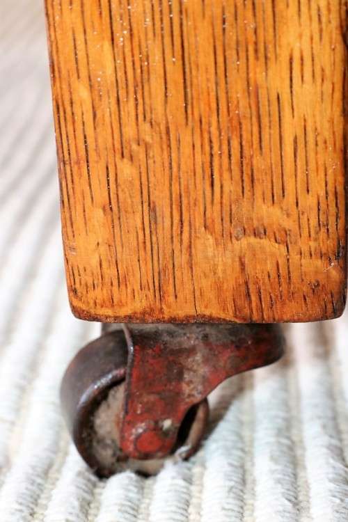 A wonderful vintage solid Oak wash stand with a black marble top and tiled splash back - stunning!