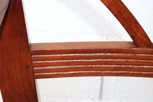 Two amazing vintage solid Teak rattan-seat "Colonial Style" armchairs/ carvers - stunning!