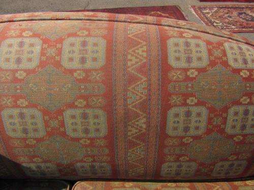 2x two-seater Oak-finished lounge sofas/ couches - perfect for a living room - stunning!