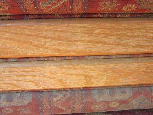 2x two-seater Oak-finished lounge sofas/ couches - perfect for a living room - stunning!