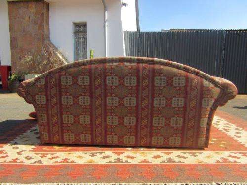2x two-seater Oak-finished lounge sofas/ couches - perfect for a living room - stunning!