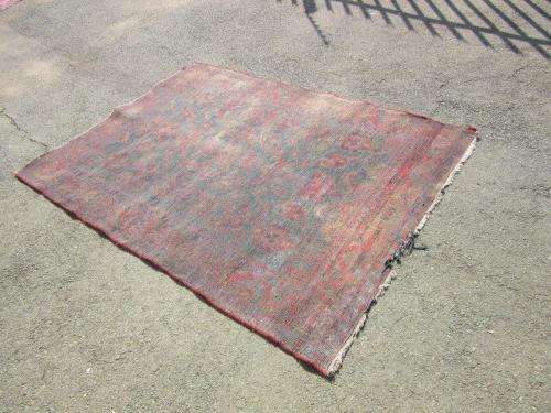 An amazing vintage Persian Carpet (1.9m x 1.4m) in deep red, blue and black detailing - wow!
