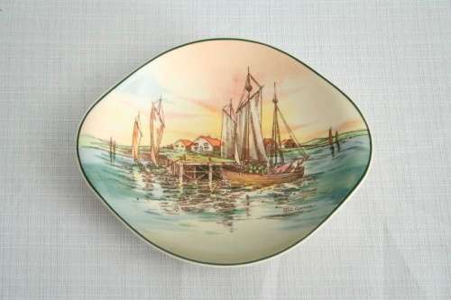 A gorgeous vintage (1954) Royal Doulton "Home Waters" (D6434) plate by Royal Doulton artist WE Grace