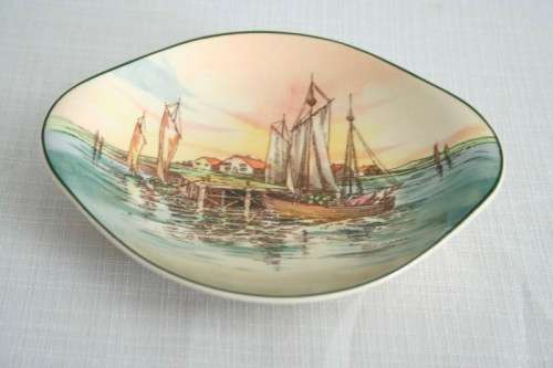 A gorgeous vintage (1954) Royal Doulton "Home Waters" (D6434) plate by Royal Doulton artist WE Grace