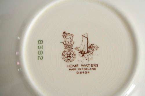 A gorgeous vintage (1954) Royal Doulton "Home Waters" (D6434) plate by Royal Doulton artist WE Grace